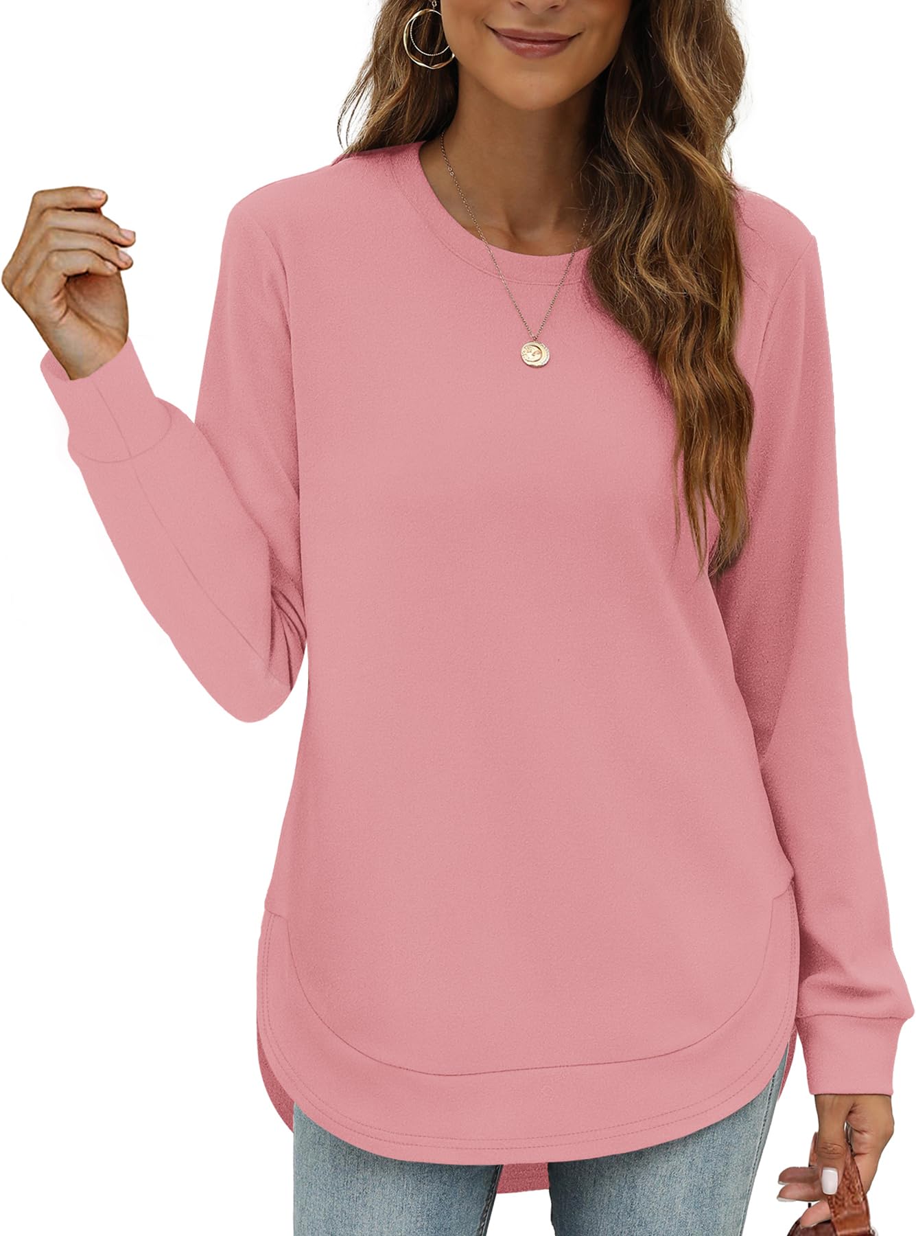 Women's High Low Curved Hem Tops (Buy 2 Free Shipping)