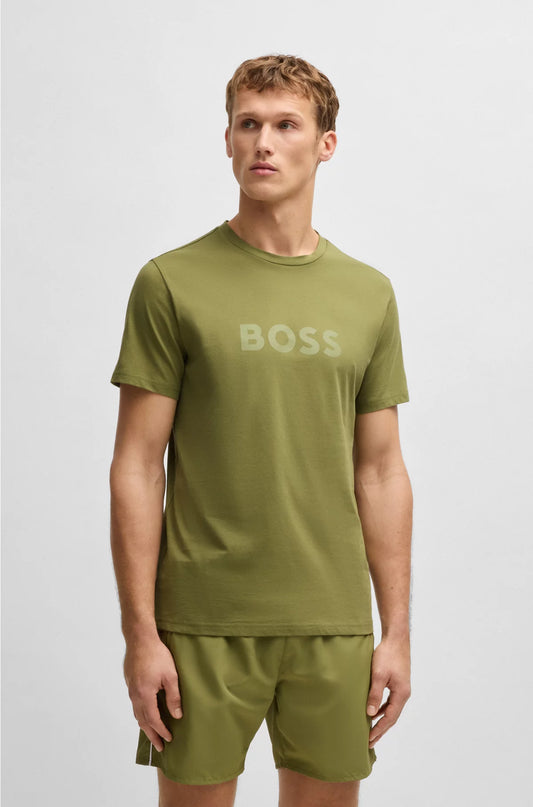 COTTON-JERSEY BEACH T-SHIRT WITH LOGO PRINT