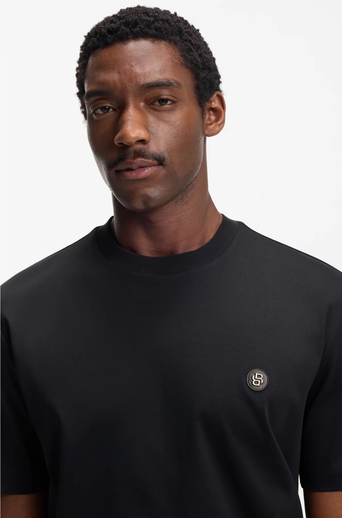 MERCERISED-COTTON T-SHIRT WITH DOUBLE B MONOGRAM